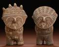 Two PreColumbian Painted Pottery Figures