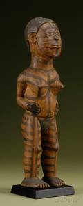 African Carved Wood Female Figure