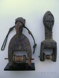 Two African Carved Wood Heddle Pulleys
