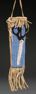 Plains Beaded Hide Scissors Case