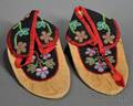 Great Lakes Beaded Cloth and Hide Moccasins