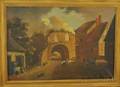 Framed 19th Century British School Oil on Canvas Village Scene