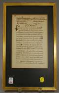 Framed Manuscript Document