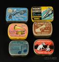 Six Phonograph Needle Tins