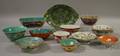 Thirteen Pieces of Assorted Chinese and Asian Mostly Enamel Decorated Porcelain Tableware