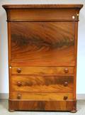 Empire Mahogany and Mahogany Veneer Desk Secretaire Abbatant