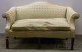 Chippendalestyle Upholstered Camelback Mahogany Settee