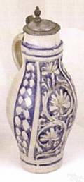Incised stoneware pitcher ca 1850