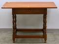 Colonial Revival Maple Stretcherbase Tavern Table with Drawer