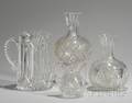 Four Pieces of Colorless Cut Glass