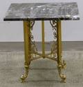 Late Victorianstyle Marbletop Brass Stand