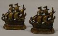 Pair of AM Greenblatt Studios Bronze Bookends of Galleons