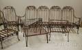 EightPiece Brownpainted Wrought Iron Patio Set