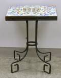 Faience Tiletop Wrought Iron Stand