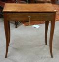 French Provincial Walnut Side Table with Long Drawer