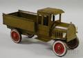 Olivecolored Painted Tin Toy Truck