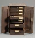 Blackpainted Oak Watchmakers Parts Cupboard