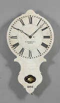 No 17 Marble Dial Wall Clock by E Howard