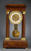 Mahogany Portico Table Clock by Ferey