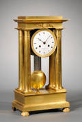 Gilt Portico Mantel Clock by Charles Rolland
