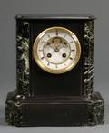 French Belgian Slate and Mable Mantel Clock