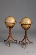 Pair of 12inch Regency Library Globes by Newton