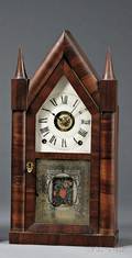 Mahogany Sharp Gothic Steeple Clock by Terry and Andrewes