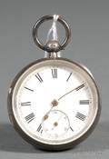 Coin Silver Open Face Pocket Watch