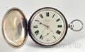 Silver Hunting Case Single Roller Lever Watch by J  P Hendricks