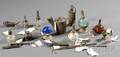 Fourteen Mostly Glass and Tin Jewelers Alcohol or Spirit Lamps and Accessories