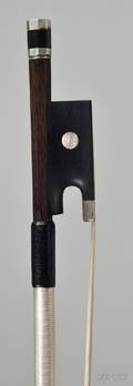 French Silver Mounted Violin Bow Etienne Pajeot c 1835