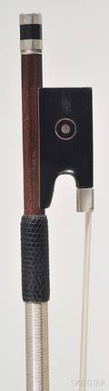 French Silver Mounted Violin Bow Silvestre  Maucotel