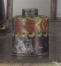 Connecticut tole decorated covered tea caddy mid 19th c