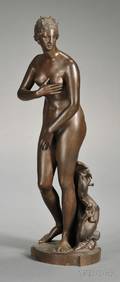 Continental School 19th Century Classical Nude Lady with Dolphin