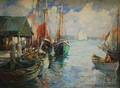 James King Bonnar American 1883  1961 Edgartown Wharf