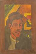 Unframed Oil on Panel Portrait de lartiste SelfPortrait with a Hat After Paul Gauguin