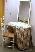 Paint Decorated Slatback Side Chair Dressing Table and a Mirror