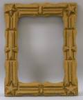 Goldpainted Tramp Art Notchcarved Wooden Frame