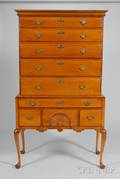 Queen Anne Carved Maple Flattop Highboy