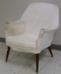 Midcentury Modern Upholstered Teak Armchair
