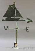 Patinated Sheet Copper Sailing Boat Weather Vane