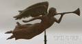 Molded Copper Angel with Trumpet Weather Vane