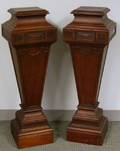 Pair of Neoclassicalstyle Carved Mahogany Pedestals