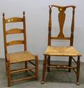Slatback Side Chair and a Queen Anne Tiger Maple Side Chair