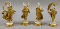 Set of Four Capo di Monte Classicalstyle Gilt Porcelain Dancing Maidens Figures