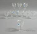 Set of Ten Colorless Pattern Glass Water Goblets