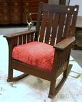 Arts Crafts Oak Slatsided Armrocker