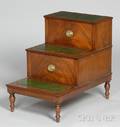 Georgianstyle Mahogany Library Steps with Gilttooled Leatherinset Treads