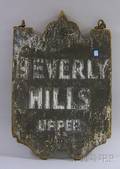 Painted Wood Beverly Hills Upper Sign