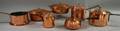 Seven Assorted Copper Cooking Vessels